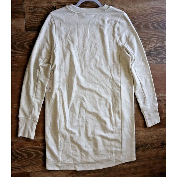 Athleta 659310 Women's Sz L/Tall Fog Gray Heather Coaster Luxe Sweatshirt Dress - Picture 16 of 16